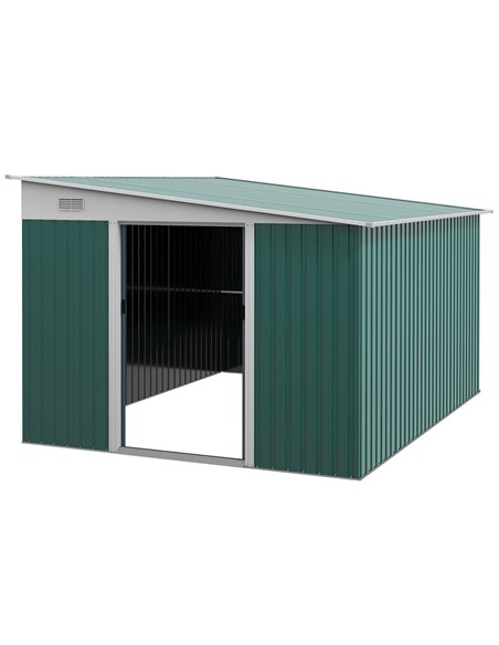 Outsunny Garden Metal Storage Shed, 11.3x9.2ft, Green 845-529V00GN - pic 40161 | FastDaddyshop