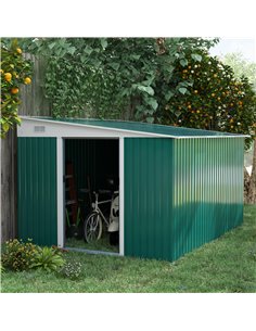 Outsunny Garden Metal Storage Shed, 11.3x9.2ft, Green 845-529V00GN 2
