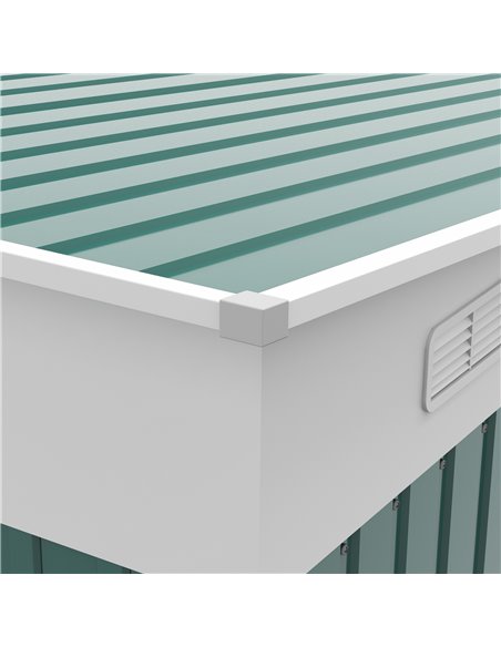 Outsunny Garden Metal Storage Shed Outdoor Metal Tool House with Double Sliding Doors and 2 Air Vents, 11.3x9.2ft, Green 845-529 - pic 40168 | FastDaddyshop