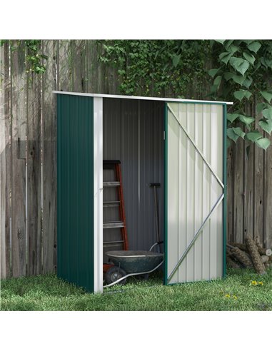 Outsunny Outdoor Garden Metal Storage Shed, 5.3ft x 3.1ft, Green 845-532V00GN