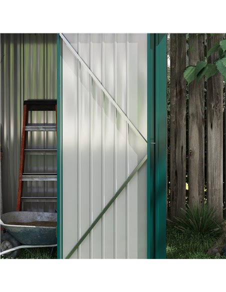 Outsunny Outdoor Storage Shed, Garden Metal Storage Shed w/ Single Door for Garden, Patio, Lawn, 5.3ft x 3.1ft, Green 845-532V00 - pic 40176 | FastDaddyshop