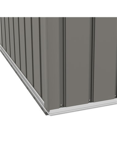 Outsunny 8 x 6ft Outdoor Garden Storage Shed, Metal Tool House with Ventilation and Sliding Doors, Light Grey 845-429V00GY