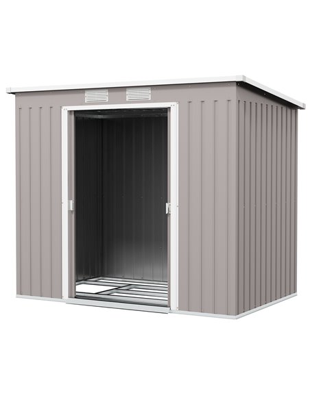 Outsunny Outdoor Garden Metal Equipment Tool Storage Shed, Grey 845-390V00LG - pic 40197 | FastDaddyshop