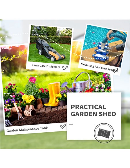 Outsunny Outdoor Garden Metal Equipment Tool Storage Shed w/ Foundation, Double Door, Vents and Sloped Roof, Grey 845-390V00LG - pic 40203 | FastDaddyshop