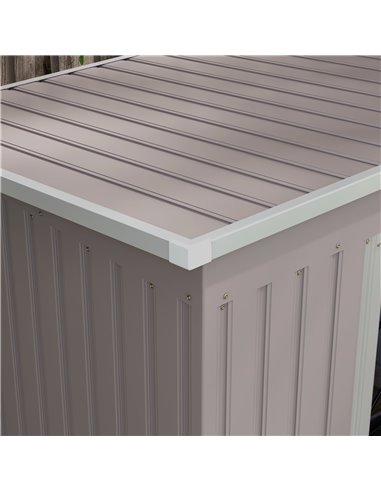Outsunny Outdoor Garden Metal Equipment Tool Storage Shed w/ Foundation, Double Door, Vents and Sloped Roof, Grey 845-390V00LG
