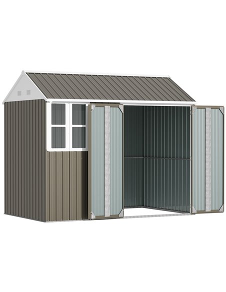 Outsunny 8 x 6 ft Galvanised Garden Shed, Grey 845-331V01GY - pic 40206 | FastDaddyshop