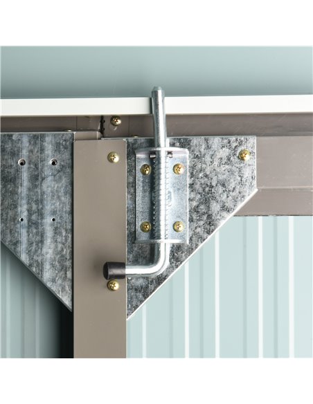 Outsunny 8 x 6 ft Galvanised Garden Shed, Outsoor Metal Storage Shed with Double Doors Window Air Vents for Patio, Lawn, Grey 84 - pic 40212 | FastDaddyshop
