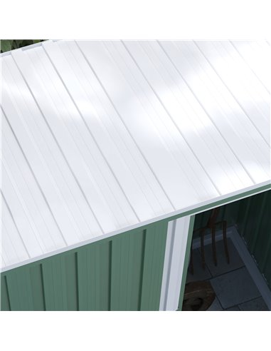 Outsunny 5 x 3ft Garden Storage Shed with Sliding Door and Sloped Roof Outdoor Equipment Tool Garden, Green 845-423V00GN
