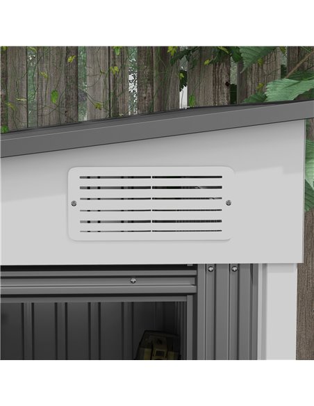 Outsunny 5 x 7FT Galvanised Metal Shed with Foundation, Lean to Tool Garden Shed with Sliding Doors and 2 Vents, White 845-983V0 - pic 40232 | FastDaddyshop
