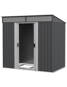Outsunny 6.5 x 4FT Galvanised Metal Shed, Grey 84H-006V00CG