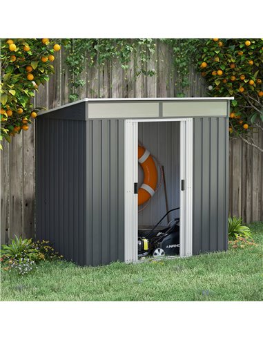Outsunny 6.5 x 4FT Galvanised Metal Shed, Grey 84H-006V00CG