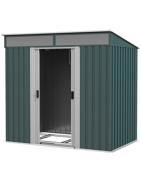 Outsunny 6.5 x 4FT Galvanised Metal Shed, Green 84H-006V00GN - pic 40242 | FastDaddyshop