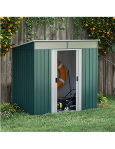Outsunny 6.5 x 4FT Galvanised Metal Shed, Green 84H-006V00GN 2