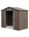 Outsunny 7 x 4ft Metal Garden Storage Shed, Brown 845-030V00LG