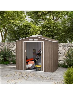 Outsunny 7 x 4ft Metal Garden Storage Shed, Brown 845-030V00LG 2