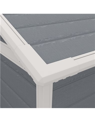 Outsunny 6'x4.5' Garden Storage Shed, Lockable Garden Shed with Double Doors, Window, Vent and Plastic Roof, Grey 845-953V00GY