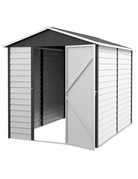 Outsunny 9x 6FT Metal Outdoor Garden Shed, Dark Grey 845-837V00CG - pic 40278 | FastDaddyshop