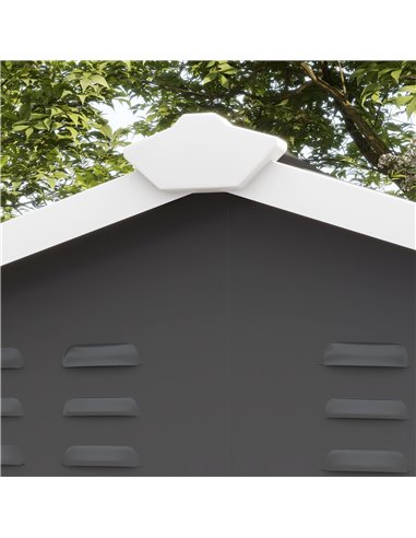 Outsunny 9x 6FT Metal Outdoor Garden Shed, Galvanised Tool Storage Shed w/ Sloped Roof, Lockable Door for Patio Lawn, Dark Grey 