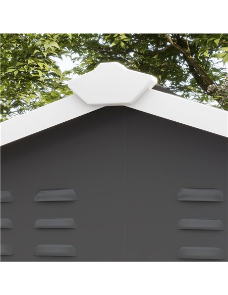 Outsunny 9x 6FT Metal Outdoor Garden Shed, Galvanised Tool Storage Shed w/ Sloped Roof, Lockable Door for Patio Lawn, Dark Grey  - pic 40285 | FastDaddyshop