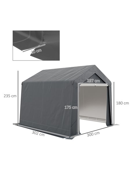 Outsunny 3 x 3(m) Waterproof Portable Shed, Dark Grey 845-948V01CG - pic 40298 | FastDaddyshop