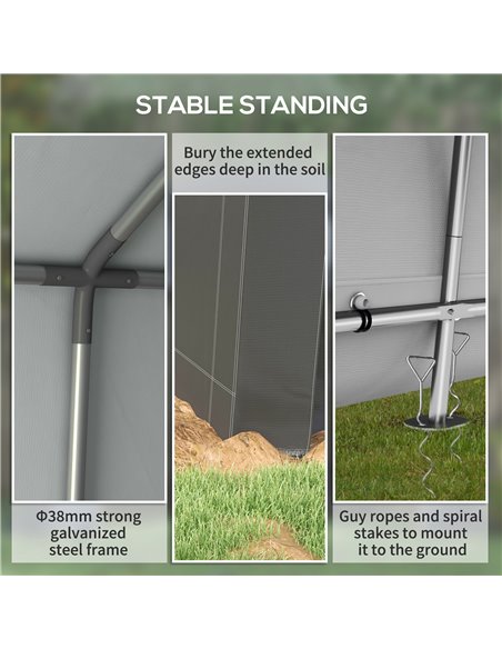 Outsunny 3 x 3(m) Waterproof Portable Shed, Garden Storage Tent with Ventilation Window, for Bike, Motorbike, Garden Tools 845-9 - pic 40300 | FastDaddyshop