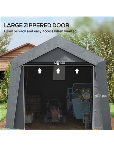 Outsunny 3 x 3(m) Waterproof Portable Shed, Garden Storage Tent with Ventilation Window, for Bike, Motorbike, Garden Tools 845-9