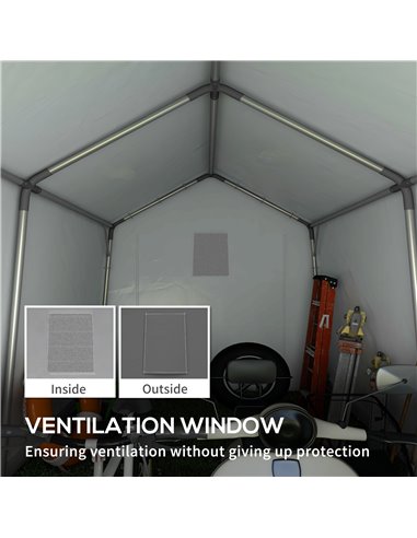 Outsunny 3 x 3(m) Waterproof Portable Shed, Garden Storage Tent with Ventilation Window, for Bike, Motorbike, Garden Tools 845-9
