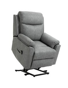 HOMCOM Power Lift Chair Electric Riser Recliner, Grey 713-094V70GY