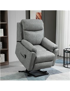 HOMCOM Power Lift Chair Electric Riser Recliner, Grey 713-094V70GY 2