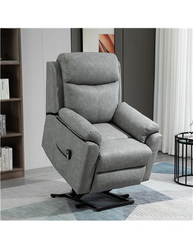 HOMCOM Power Lift Chair Electric Riser Recliner, Grey 713-094V70GY