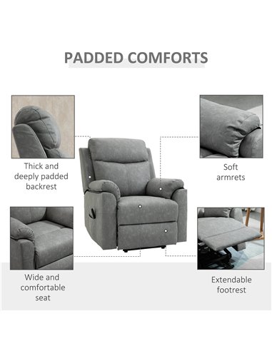 HOMCOM Power Lift Chair Electric Riser Recliner for Elderly, Faux Leather Sofa Lounge Armchair with Remote Control and Side Pock