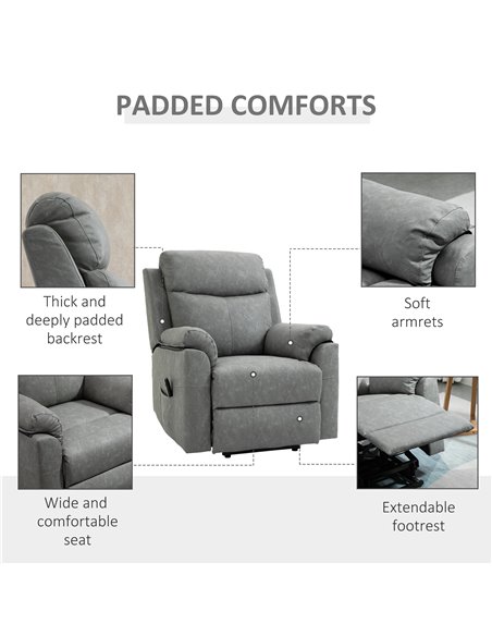 HOMCOM Power Lift Chair Electric Riser Recliner for Elderly, Faux Leather Sofa Lounge Armchair with Remote Control and Side Pock - pic 40337 | FastDaddyshop