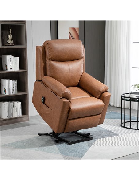 HOMCOM Power Lift Chair Electric Riser Recliner, Brown 713-094V70 - pic 40342 | FastDaddyshop