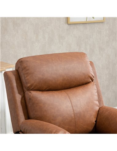 HOMCOM Power Lift Chair Electric Riser Recliner for Elderly, Faux Leather Sofa Lounge Armchair with Remote Control and Side Pock