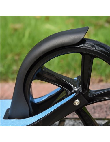 HOMCOM 2 Wheel Kids Stunt Kick Scooter Foldable Teens Commuter Aluminium Frame Adjustable Handles - White Blue