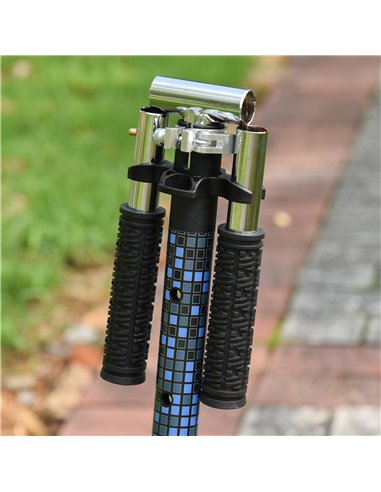 HOMCOM 2 Wheel Kids Stunt Kick Scooter Foldable Teens Commuter Aluminium Frame Adjustable Handles - White Blue