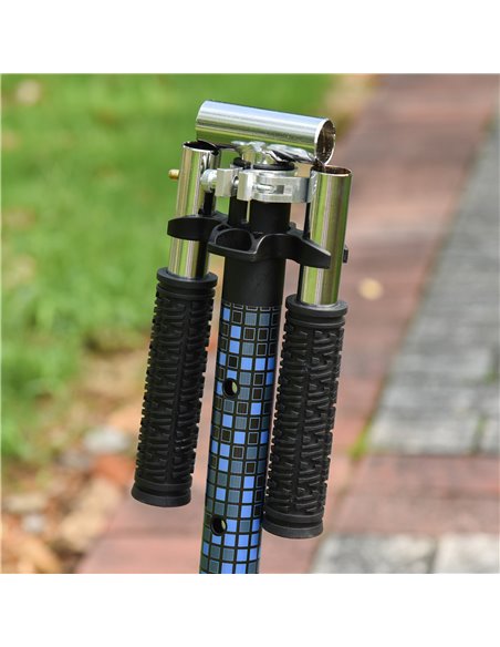 HOMCOM 2 Wheel Kids Stunt Kick Scooter Foldable Teens Commuter Aluminium Frame Adjustable Handles - White Blue - pic 4036 | FastDaddyshop
