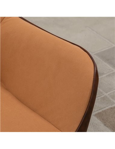 HOMCOM Modern Velvet Armchairs with Gold Steel Legs, Upholstered Accent Chairs for Living Room and Bedroom, Light Brown 839-573V