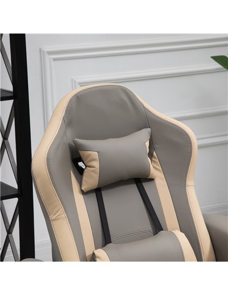 HOMCOM Manual Recliner Chair Armchair PU Leather Lounge Chair w/ Adjustable Leg Rest, 135° Reclining Function, 360° Swivel, Grey - pic 40375 | FastDaddyshop