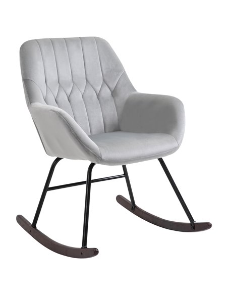HOMCOM Rocking Chair Reading Accent Armchair, Grey 833-742V71GY - pic 40377 | FastDaddyshop