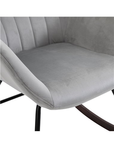 HOMCOM Rocking Chair Reading Accent Armchair with Steel Frame Sponge Padded for Living Room, Dining Room, Office, Balcony, Grey 