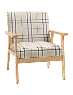 HOMCOM Modern Accent Chairs with Cushioned Seat, Beige 839-481V70BG
