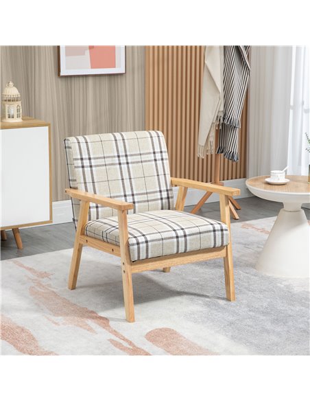 HOMCOM Modern Accent Chairs with Cushioned Seat, Beige 839-481V70BG - pic 40387 | FastDaddyshop