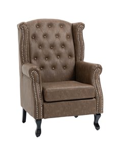 HOMCOM Tufted Chesterfield-style Armchair, Brown 839-703V70DR
