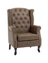 HOMCOM Tufted Chesterfield-style Armchair, Brown 839-703V70DR