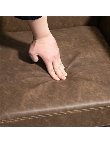 HOMCOM Wingback Accent Chair Tufted Chesterfield-style Armchair with Nail Head Trim for Living Room Bedroom Brown 839-703V70DR