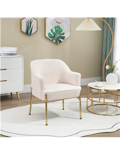 HOMCOM Fabric Accent Chair, Modern Armchair, White 839-700V70CW 2