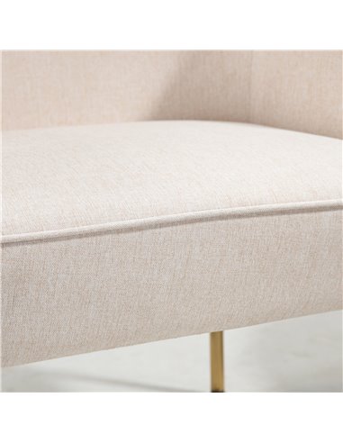 HOMCOM Fabric Accent Chair, Modern Armchair with Metal Legs for Living Room, Bedroom, Home Office, White 839-700V70CW