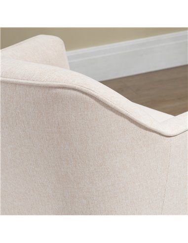 HOMCOM Fabric Accent Chair, Modern Armchair with Metal Legs for Living Room, Bedroom, Home Office, White 839-700V70CW
