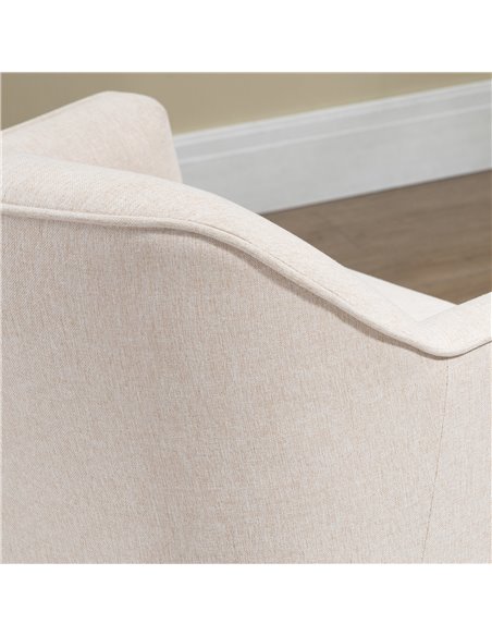 HOMCOM Fabric Accent Chair, Modern Armchair with Metal Legs for Living Room, Bedroom, Home Office, White 839-700V70CW - pic 40412 | FastDaddyshop